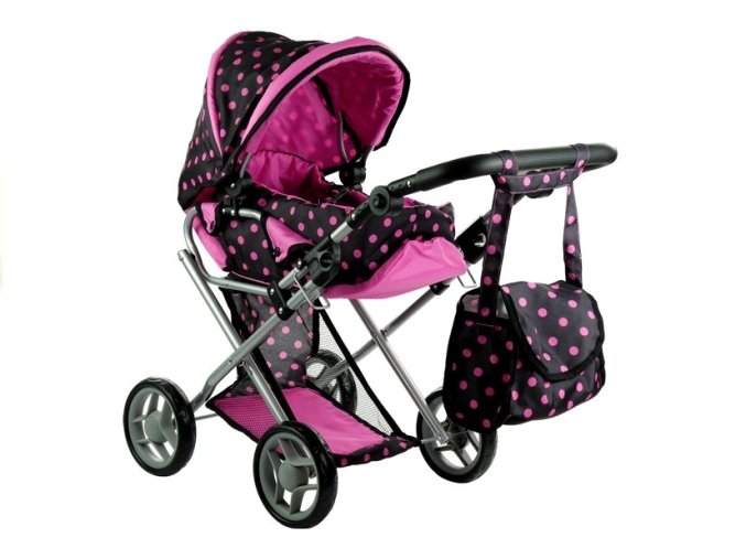 kocarek pro panenky Alice kombinovany 5246 cerny