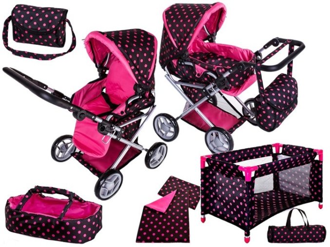 Doris kocarek pro panenku 5v1 cerny