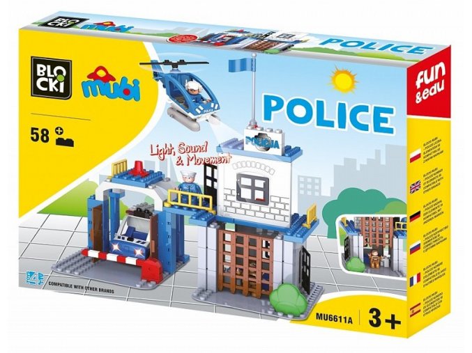 Blocki Mubi policejni stanice 58 dilku se svetlem a zvukem