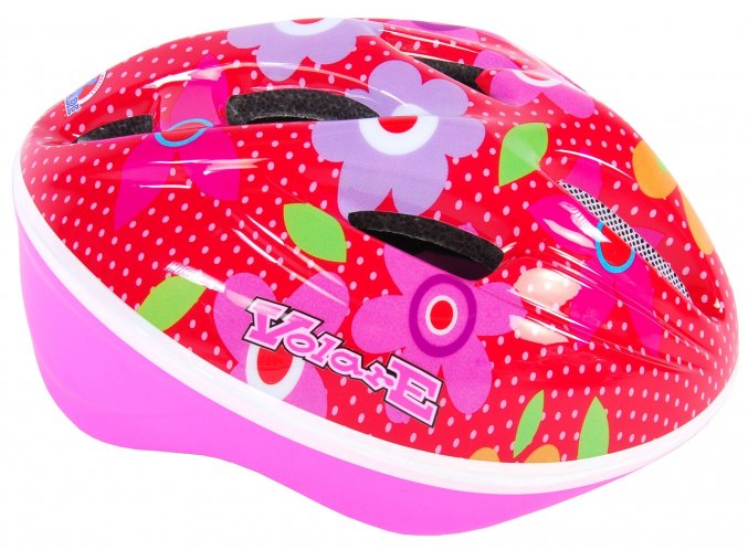 Volare detska helma na kolo Pink Flower