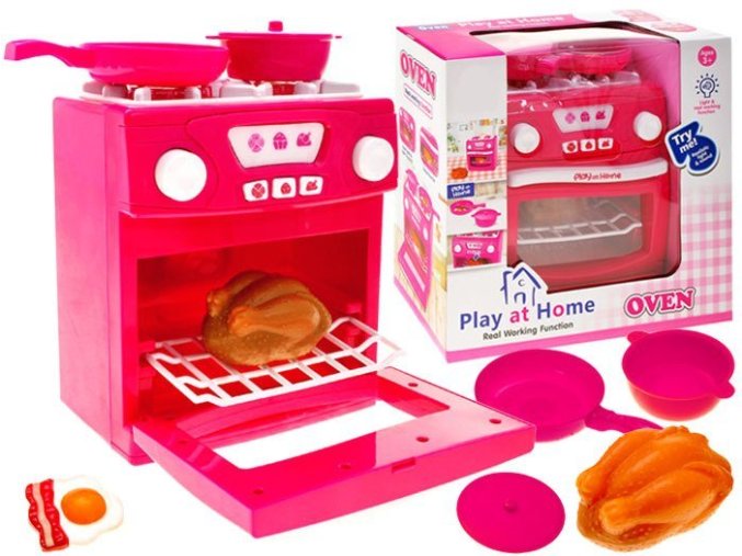 detska trouba se sporakem Kids Oven ruzova
