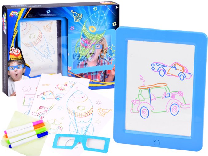 3D kresllici tabulka Glow Board modra