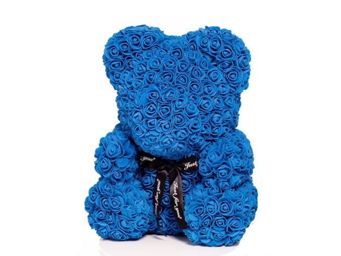 medved z ruzi 40 cm modry tmavy