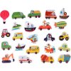 Barevné dvoudílné puzzle auta a stavební stroje 23 dílků