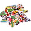 Barevné dvoudílné puzzle auta a stavební stroje 23 dílků