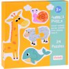 Barevné dvoudílné puzzle 24 zvířat