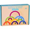 Dřevěné Montessori vzdělávací puzzle barevná duha + úkoly
