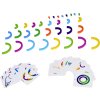 Dřevěné Montessori vzdělávací puzzle barevná duha + úkoly