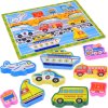 Dřevěné puzzle dopravní vozidla 9 dílné