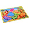 Dřevěné puzzle safari zvířata, 7 dílné
