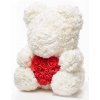 medved z ruzi bily se srdcem 40 cm