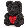 medved z ruzi cerny s cervenym srdcem 40 cm