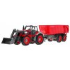 Traktor na dalkove ovladani cerveny s cervenou vleckou 1 28 2