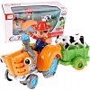 vesely traktor se svetly a zvuky Cartoon Traktor oranzovy 4