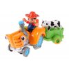 vesely traktor se svetly a zvuky Cartoon Traktor oranzovy