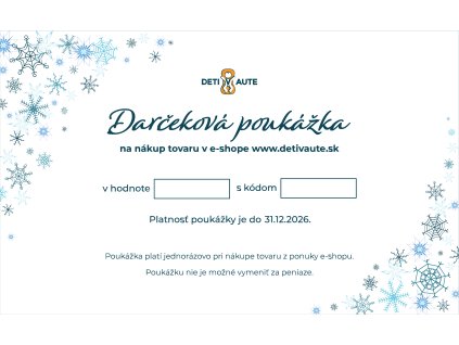 Vianočná darčeková poukážka - dizajn vločky