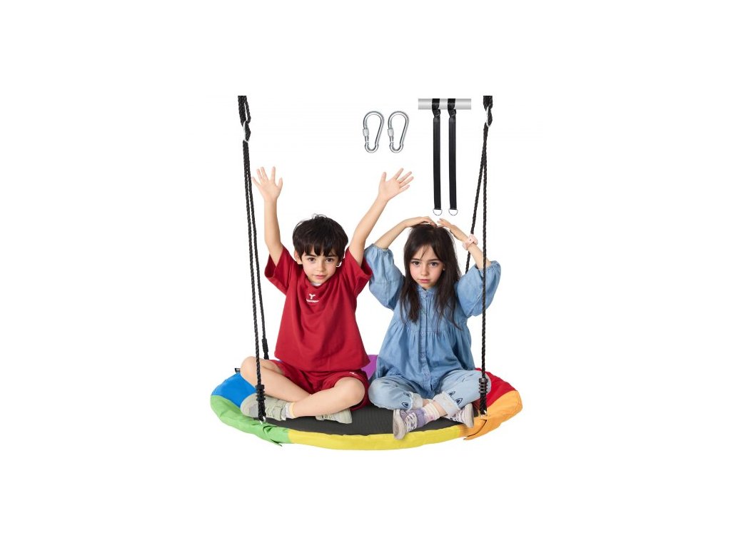 VEVOR Tree Swing 40palcová houpačka s podšálkem 750lbs Nosnost 900D Oxford Multicolor