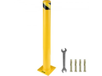 Bezpečnostní sloupek VEVOR 42" x 4,5" sloupek bezpečnostní zábrany 4-1/2" vnější průměr 42" Výška Žlutá trubka s práškovým nástřikem Ocelová bezpečnostní zábrana se 4 volnými kotevními šrouby pro oblast citlivou na provoz