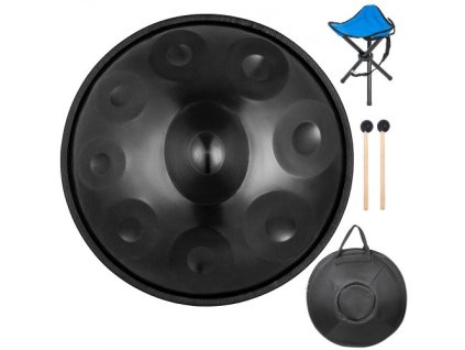 Pokročilá ruční pánev d moll 9 not ocelový ruční buben + měkká taška na ruční pánev (22" (56 cm), hnědá (d moll) 9 not (d3 A Bb CDEFGA)