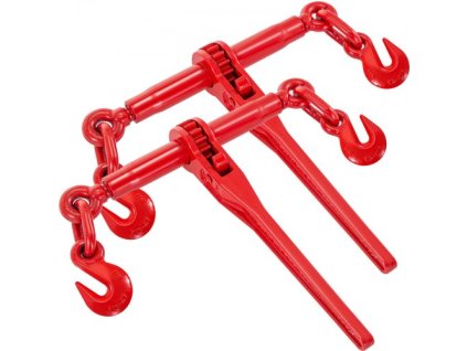 VEVOR 9215LBS 3/8" – 1/2" ráčnové pořadače 9 215 LBS Bezpečné pracovní zatížení, háky G70 a nastavitelná délka, pro řetězy třídy 70-80, uvazování, tahání, tažení, 2 balení, červená
