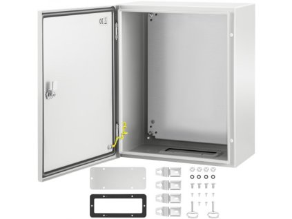 Ocelová skříň VEVOR NEMA, 20 x 16 x 10\'\' NEMA 4X ocelová elektrická skříň, IP66 vodotěsná a prachotěsná, venkovní/vnitřní elektrická rozvodná skříň, s montážní deskou