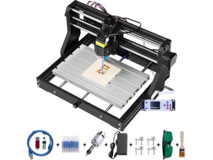 VEVOR Cnc 3018 Pro 15W CNC 3018 300×180×45mm CNC stroj GRBL Control Mini laserový gravírovací stroj s offline ovladačem 3osý laserový gravírovací stroj pro řezbářské frézování Plast Akryl PVC Dřevo