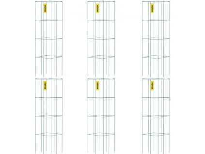 VEVOR klece na rajčata, 14,6" x 14,6" x 39,4", 6 balení čtvercové klece na rostliny, zelené ocelové věže na rajčata potažené PVC pro popínavou zeleninu, rostliny, květiny, ovoce