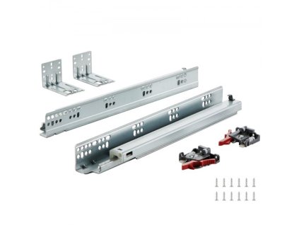 VEVOR 6 párů 381mm kolejnic pro spodní boční montáž zásuvek, Prodloužená ocelová dráha s plným kuličkovým ložiskem pro těžký provoz, Soft-Close Bezhlučné vodicí kluzáky Kuchyňské běhouny se zamykacím mechanismem, 100 lbs