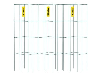 VEVOR klece na rajčata, 14,6" x 14,6" x 39,4", 3 balení klece na rajčata pro zahradu, čtvercové klece pro podporu rostlin Heavy Duty, zelené ocelové věže na rajčata potažené PVC pro popínavou zeleninu, rostliny, květiny, ovoce