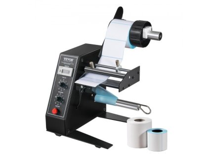 Automatický dávkovač štítků VEVOR, šířka 0,6"-4,9"/15-125 mm, délka 0,1"-5,9"/3-150 mm, automatický oddělovač štítků, aplikátor štítků s nastavitelnou rychlostí, automatické počítání 0-999999