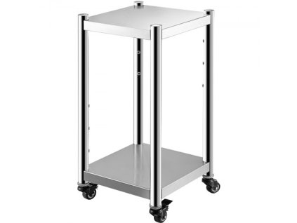 VEVOR Stojan na ohřívač rýže 14" x 14" Stojan na restaurační zařízení Celý stojan na ohřívač sushi z nerezové oceli Stojan na ohřívač rýže se dvěma podložkami Komerční kuchyňské vybavení Stojan na ohřívač rýže s kolečky a dvěma brzdami