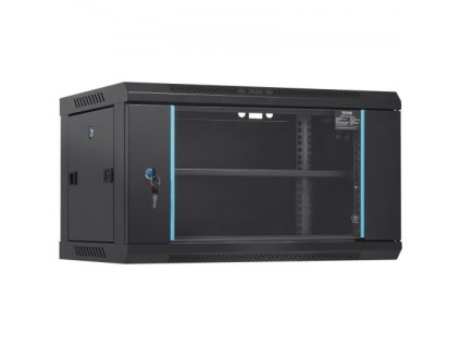 Síťová serverová skříň pro montáž na stěnu VEVOR 6U, hloubka 15,5'', skříň do racku pro server, 200 lb Max. Pozemní nosnost, s uzamykatelnými skleněnými bočními panely dveří, pro IT vybavení, A/V zařízení