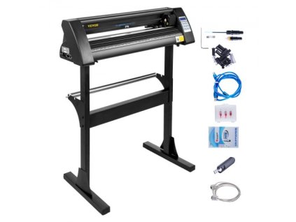 VEVOR Vinyl Cutter 28palcový vinylový řezací stroj 720 mm Vinylová plotrová řezačka papíru s pevným podlahovým stojanem pro řezání papíru Černá