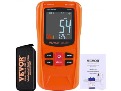 VEVOR Digitální LCD 3-v-1 EMF Detektor elektromagnetického záření RF 5G