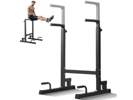 VEVOR Dip Bar, kapacita 500 lb, Stanice pro těžký trénink s nastavitelnou výškou, Stabilizátor pro fitness cvičení Dip Bar Stabilizátor Parallette Push Up Stojan, paralelní tyče pro silový trénink Domácí posilovna