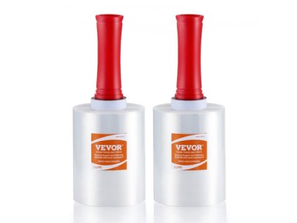 Stretch fólie VEVOR, 5 palců x 1000 stop, 2 balení, 80 Gauge průmyslová pevnost Průhledná trvanlivá strečová fólie, těžká smršťovací fólie strečová fólie s držadly pro balení palet Přeprava přesouvání
