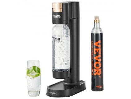 Výrobník perlivé vody VEVOR, stroj na výrobu sody pro domácí sycení oxidem uhličitým, Startovací sada Seltzer Water s 1l PET lahví bez BPA, CO2 láhev, kompatibilní s běžnou šroubovací 60l CO2 lahví