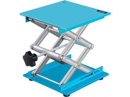 Laboratorní zvedák VEVOR, 8" x 8" hliníkový zvedák s nastavitelnou výškou, odolný a stabilní laboratorní nůžkový zvedák 2,4"-12", platforma laboratorního zvedáku s velkou nosností 88 LBS/40 kg, modrý