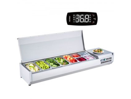 VEVOR Stolní chlazená stanice na přípravu pizzy na salát 165 W Stainless Guard CE