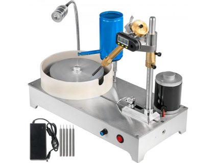 VEVOR Gem Faceting Machine 1800RPM Rock Polisher Lapidární zařízení Leštička šperků Stroj na řezání drahokamů Lapidárná bruska Leštička s digitálním displejem a mechanickou rukojetí pro drahokam