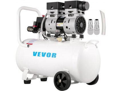 Vzduchový kompresor VEVOR 11 galonů, ultratichý vzduchový kompresor 1 HP, bezolejový vzduchový kompresor ocelová nádrž 750 W, přenosný vzduchový kompresor 8 bar, ultra tichý kompresor pro domácí opravy, huštění pneumatik