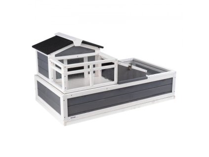 VEVOR Želví Habitat Dřevěný želví dům vnitřní/venkovní 3pokojový 44x25,6x24in