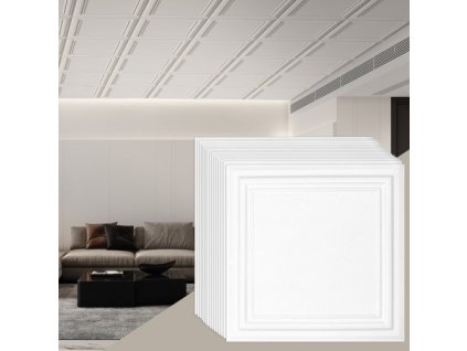 VEVOR Stropní dlaždice 16-balení 20 x 20 v polystyrenu Snadná instalace Lepení