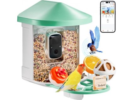 VEVOR Smart Bird Feeder with Camera 2K HD AI Identify Bird Species Auto Capture