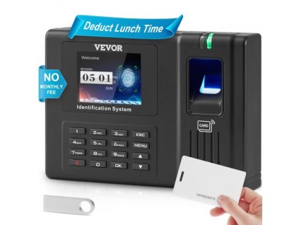 VEVOR Časové hodiny Biometrické hodiny 100000 záznamů Docházka zaměstnanců stroje