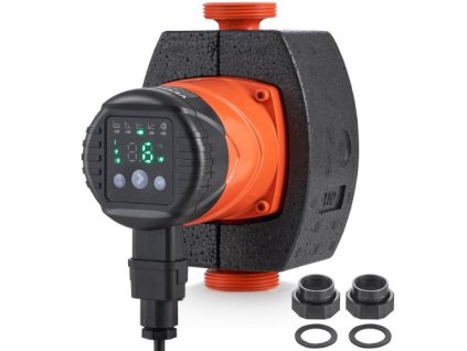 Cirkulační čerpadlo na horkou vodu VEVOR Energeticky účinné, vysoce účinné oběhové čerpadlo Motor s permanentním magnetem ECM 220 V 45 W, 60 l/min Max. průtok, 6 m Max. zdvih, 1-1/2" závitové připojení, 5 inteligentních řídicích režimů Nízká hlučnost