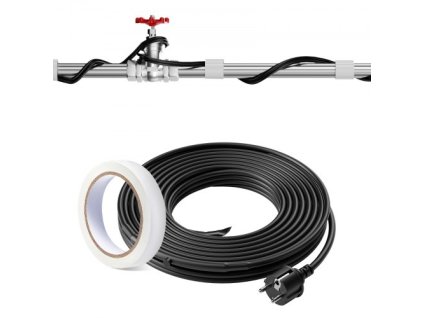 VEVOR Samoregulační trubkový topný kabel 1,83 m 16,4 W/m Tepelná páska s termostatem