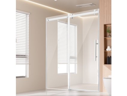 Bezrámové sprchové dveře VEVOR 58-59" x 75" SGCC tvrzené sklo 5/16" chrom