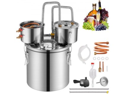 VEVOR Moonshine destilátor na neperlivou vodu 5Gal se sudem a 8W ​​vodní pumpou