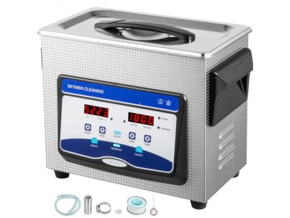 VEVOR Ultrasonic Cleaner 3L na čištění šperků Ultrazvukový stroj Digitální ultrazvukový čistič dílů ohřívač Časovač Sada na čištění šperků Průmyslový sonický čistič na šperky Hodinkový prsten Zubní sklo